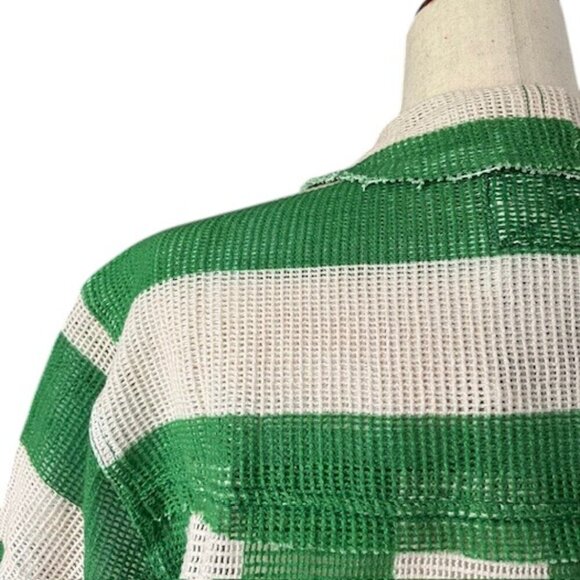 WE THE FREE Del Mar Cabana Button Down Cover Up Shirt Striped Green White Small - Picture 11 of 16